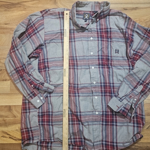 Cinch Shirt Mens XXL Button Down Gray Red Plaid Western Rancher Rodeo Cowboy - Picture 8 of 10